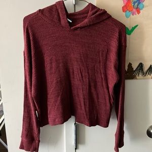Maroon ribbed hoodie excellent condition